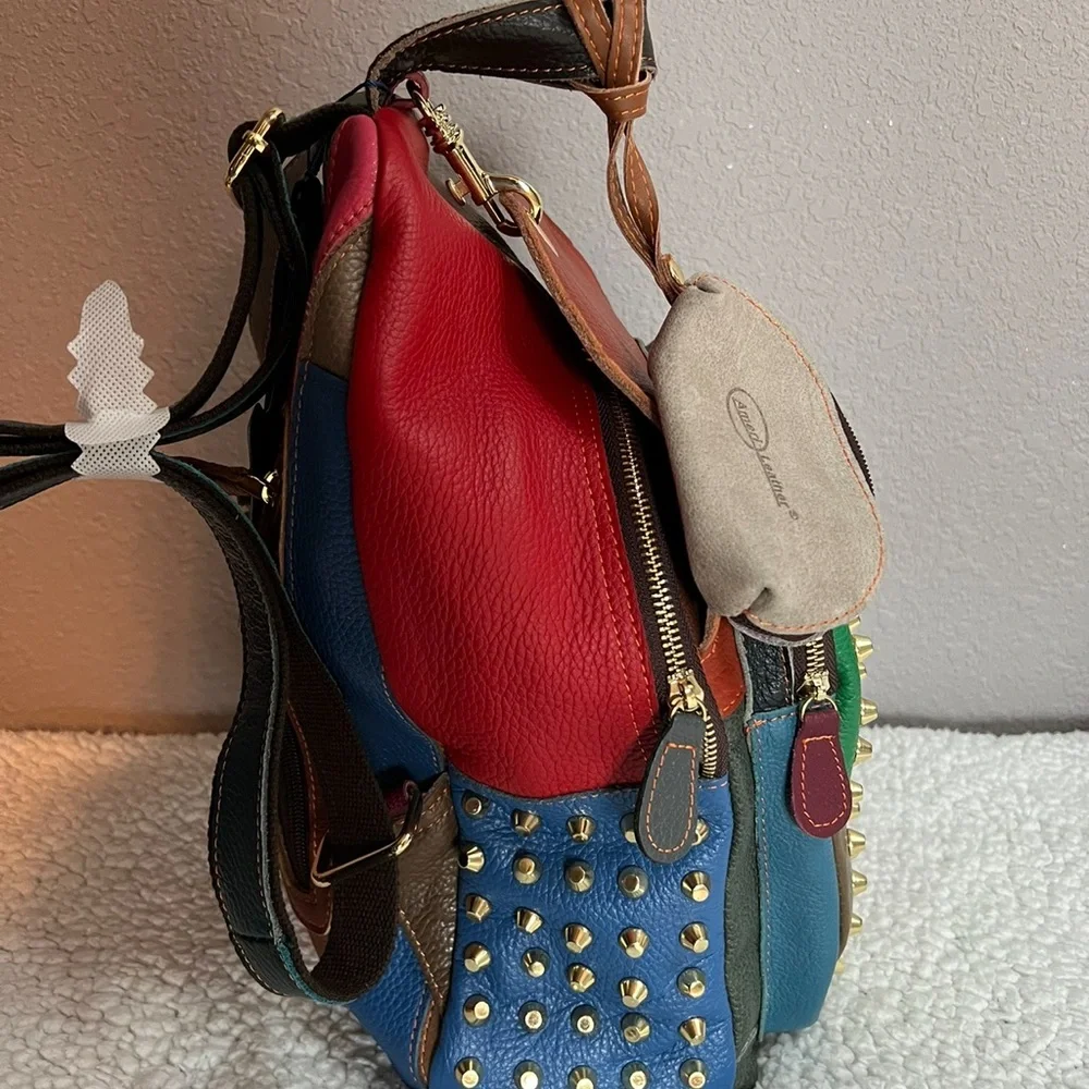 💚❤️💙💛AmeriLeather Borka Leather Backpack NWT (regularly $189)❤️BEAUTIFUL❤️NEW - Picture 13 of 16